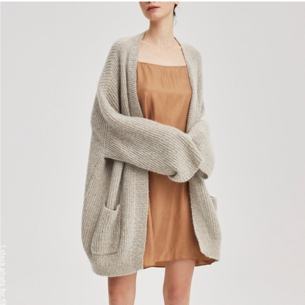Nap Loungewear Plush Cashmere Rib-Knit Cardigan Sweater
